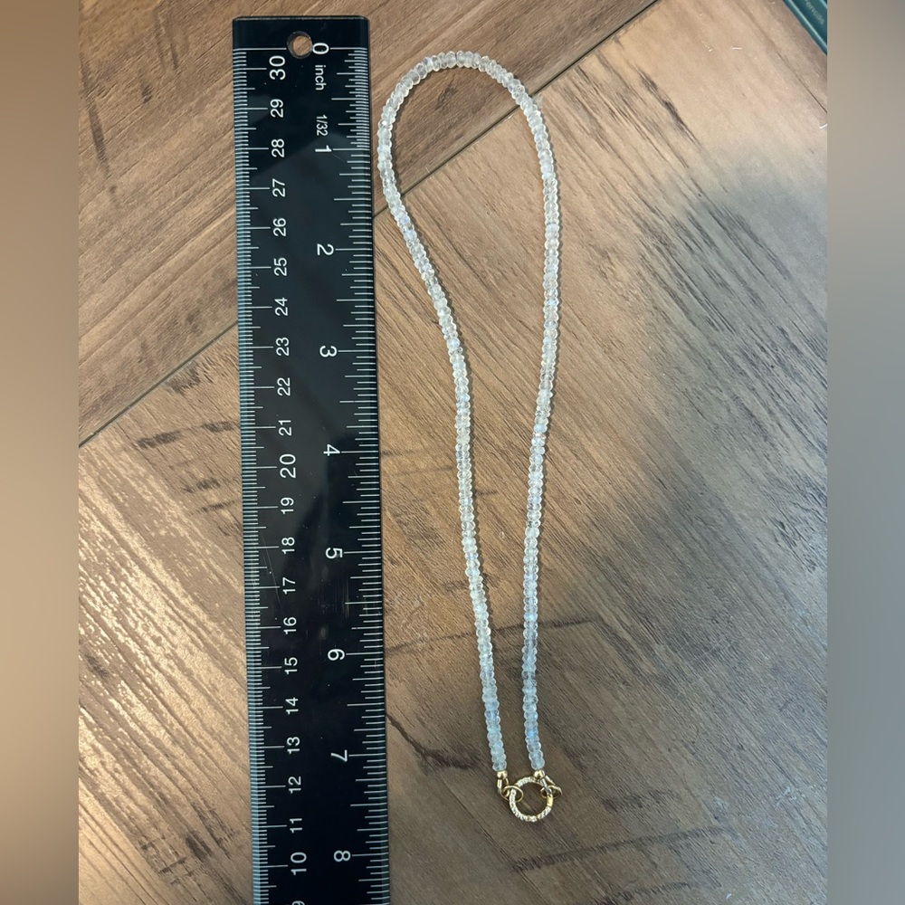 Natural moonstone necklace with connector